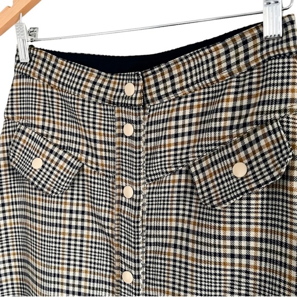 NO.6 Store Elizabeth Plaid Snap A-Line Midi Skirt Size 6/8 - Picture 2 of 6